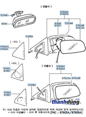 GƯƠNG CHIẾU HẬU NISSAN TEANA 2009-2012 | 96301JN10A - Ảnh 3