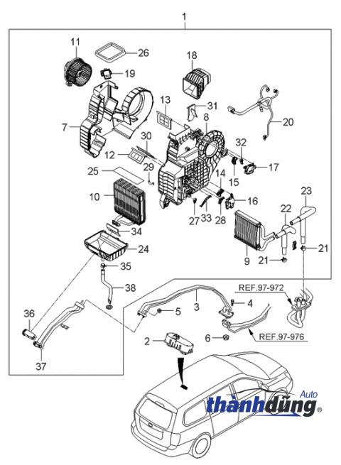 TRỞ QUẠT ĐIỀU HÒA KIA SOUL 2011-2017 | 972351U000 - Ảnh 4