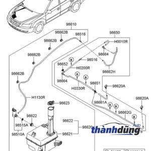 BƠM NƯỚC RỬA KÍNH HYUNDAI SANTAFE 2006-2018 | 985102L100 - Ảnh 3