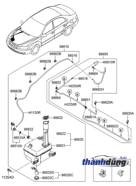 BƠM NƯỚC RỬA KÍNH HYUNDAI SANTAFE 2006-2018 | 985102L100 - Ảnh 3